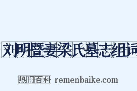 刘明暨妻梁氏墓志组词是什么意思的图片